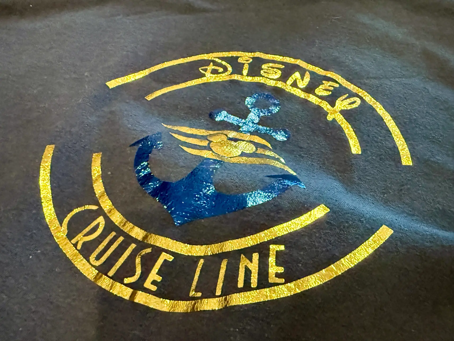 Disney Cruise Line Inspired T-Shirt - Gold Foil Design with Anchor & Mickey Silhouette and all ships